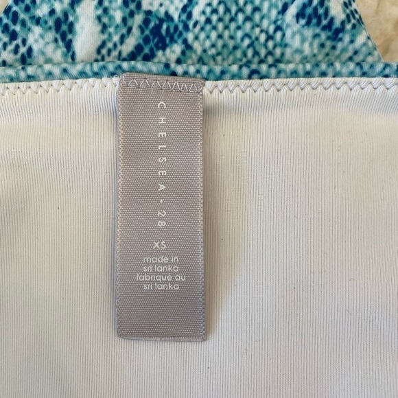 Chelsea 28 Easy retro high waisted swim bottoms Blue snakeskin Size XS New - Picture 5 of 6